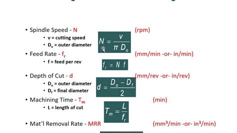 cnc machining time calculation formula|cutting time calculation for turning.